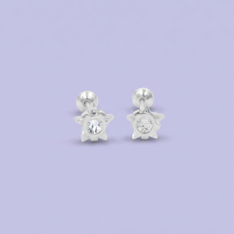 Broquel de Plata .925 Estrella Fugaz con Zirconia mod. 2539