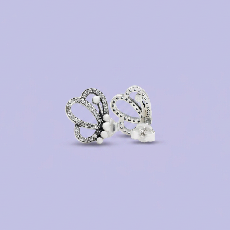 Arete de Plata .925 Mariposa Incrustada mod. 2401