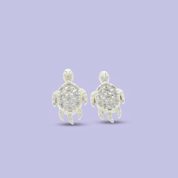 Arete de Plata .925  Tortuga  Incrustado de Zirconia 2382