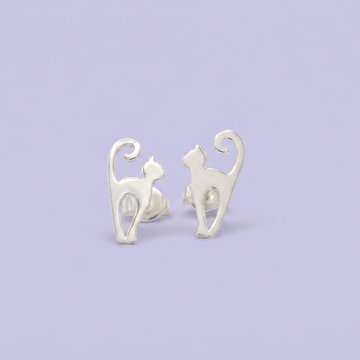 Arete de Plata .925 Gato Liso mod.3008