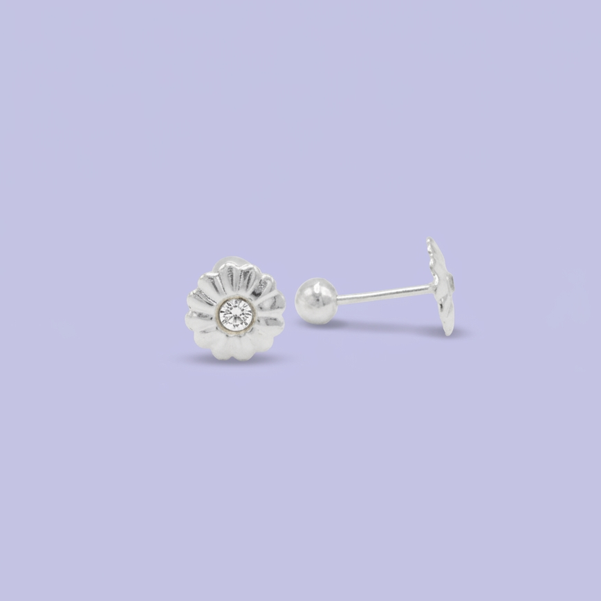 Broquel de Plata .925  Margarita Centella con Zirconia mod. 2538