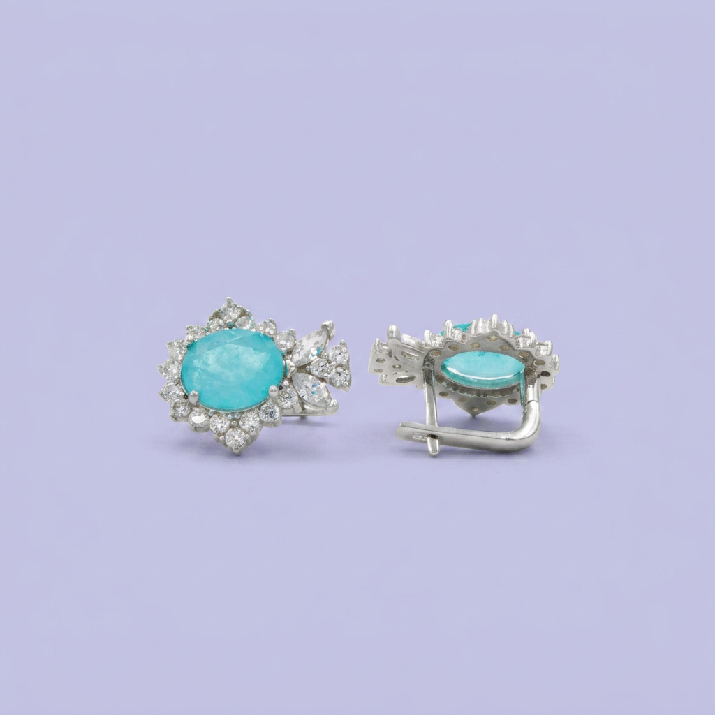 Coordinado de Plata .925 Elegante Turquesa mod. 2765