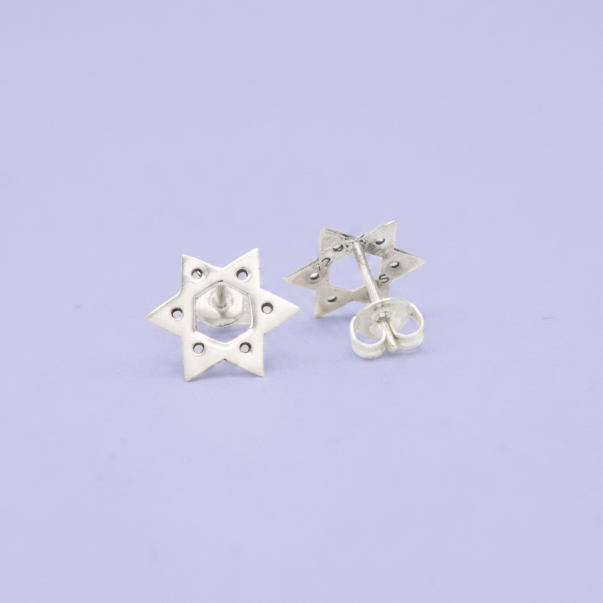 Arete de Plata .925 de Estrella de David mod. 2972