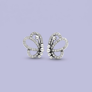 Arete de Plata .925 Mariposa Incrustada mod. 2401