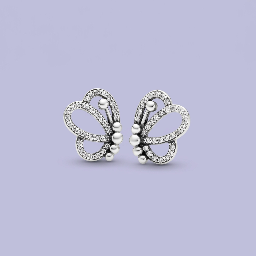 Arete de Plata .925 Mariposa Incrustada mod. 2401