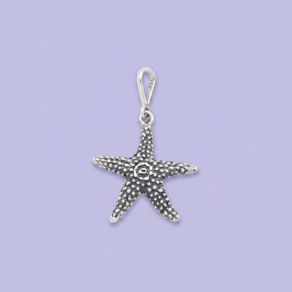 Dije de Plata .925 Estrella de Mar en Esitlo Pavonado mod. 3002