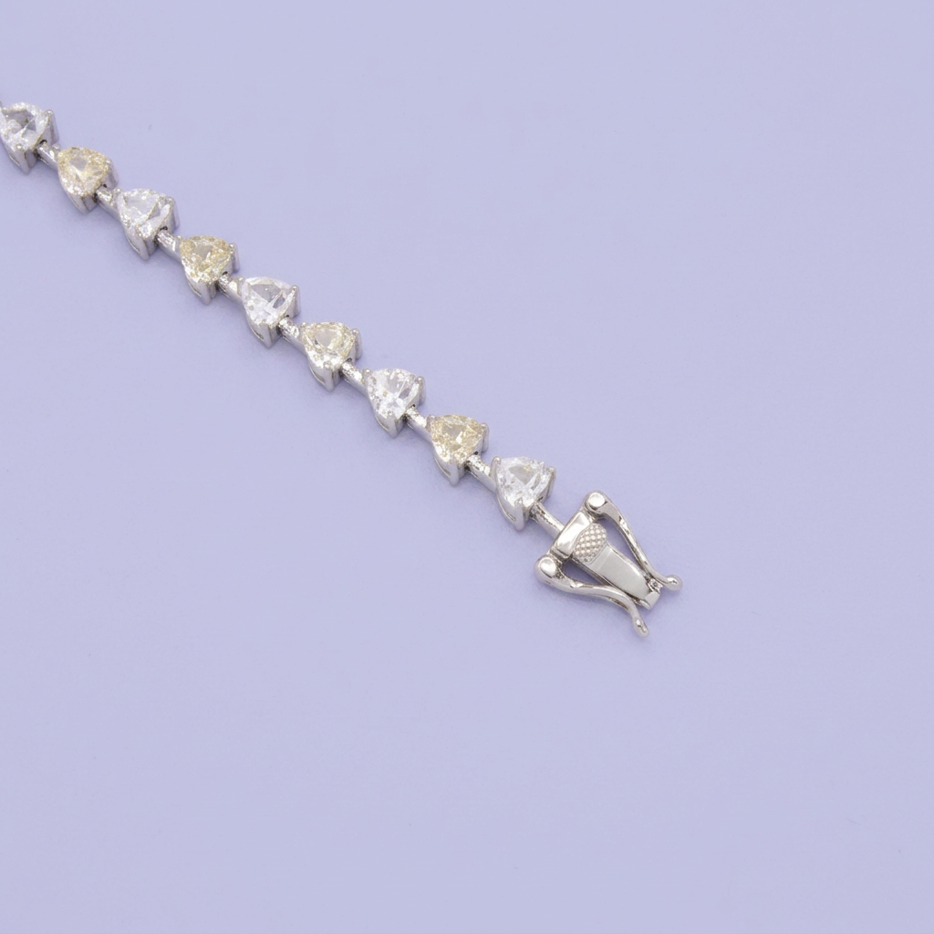Pulsera de Plata .925 Tejido de Zirconias en Corte Corazón mod. 3085