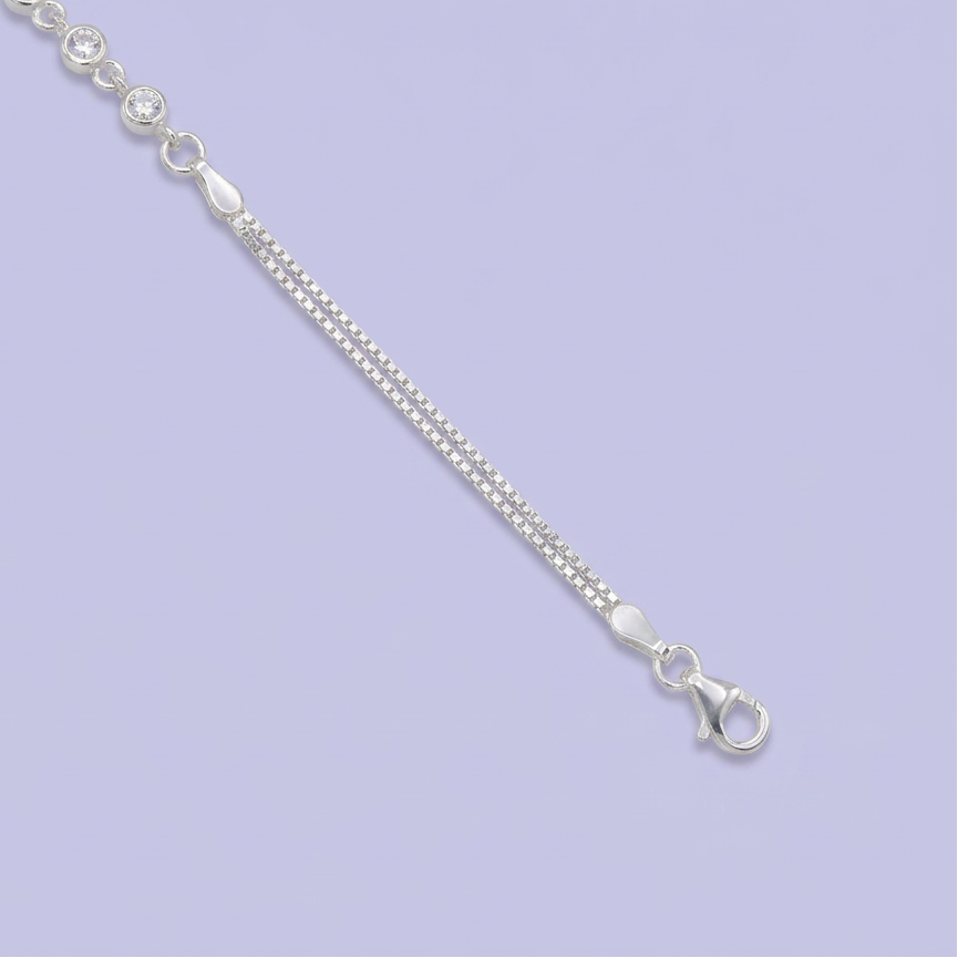 Pulsera de Plata .925 Especial Flor de Cruz con Incrustación de Zirconias mod. 3050