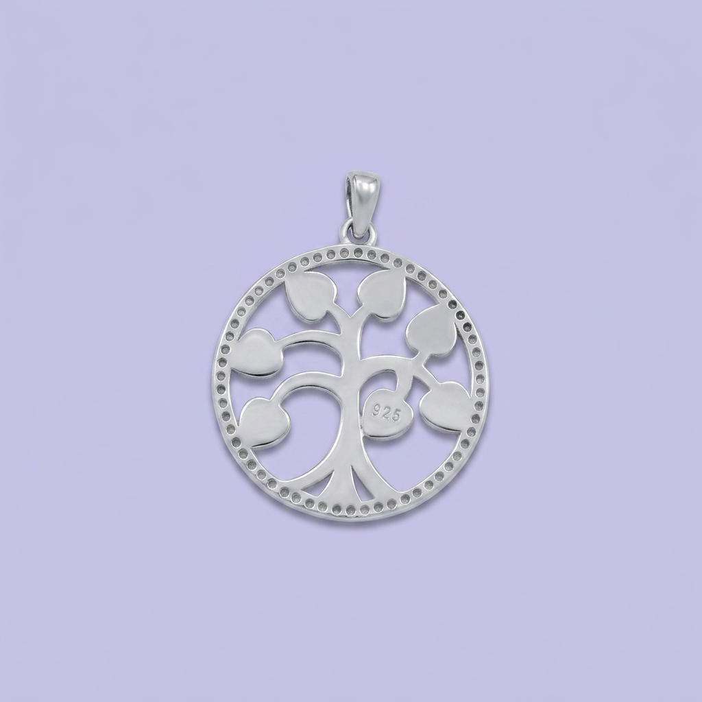 Dije de Plata .925 Árbol de la Vida con Ópalos Azules mod. 2890