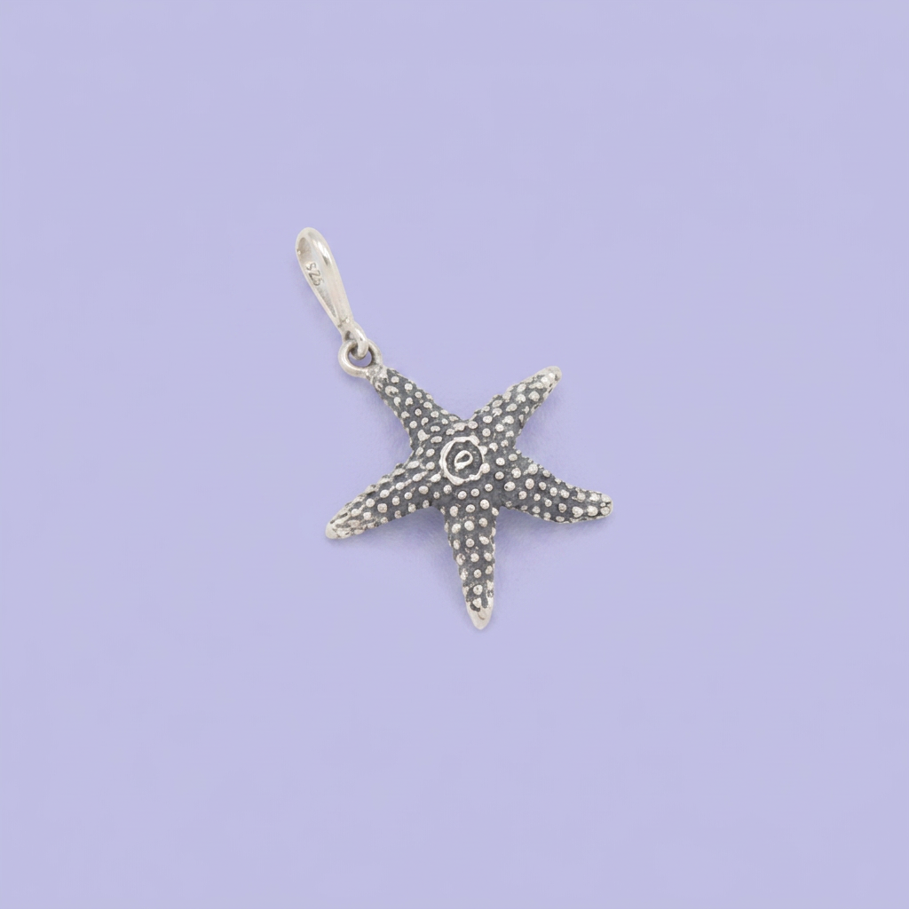 Dije de Plata .925 Estrella de Mar en Esitlo Pavonado mod. 3002