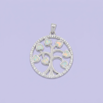 Dije de Plata .925 Árbol de la Vida con Ópalos Blancos mod. 2889