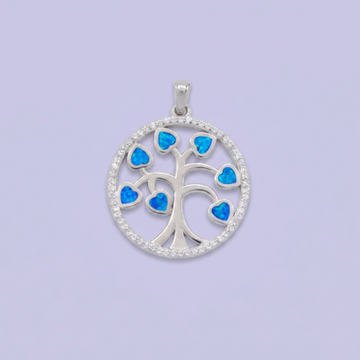 Dije de Plata .925 Árbol de la Vida con Ópalos Azules mod. 2890
