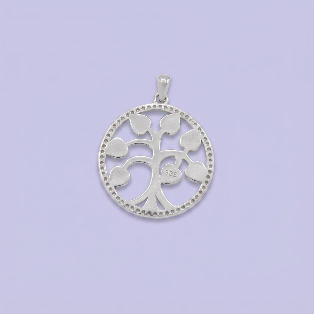 Dije de Plata .925 Árbol de la Vida con Ópalos Blancos mod. 2889