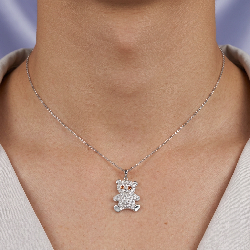 Dije de Plata .925 Oso con Zirconias mod. 2704