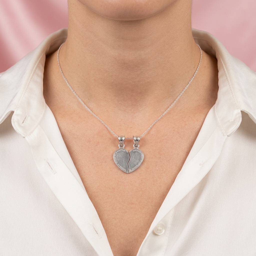 Dije de Plata .925 Corazón Fino en Pareja mod. 2508
