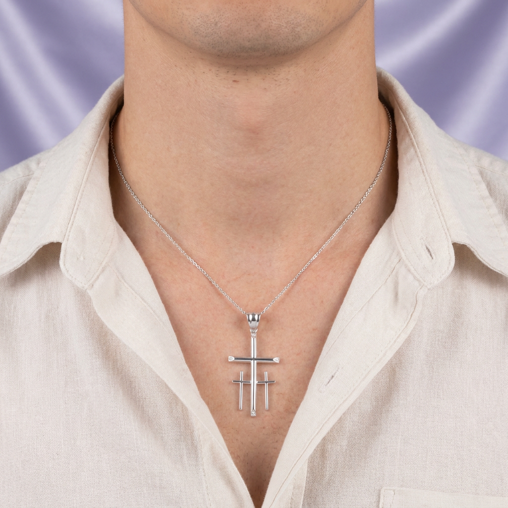 Dije de Plata .925 Tres Cruces mod. 2687