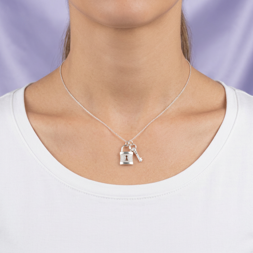 Dije de Plata .925 Candado y Llave mod. 2516