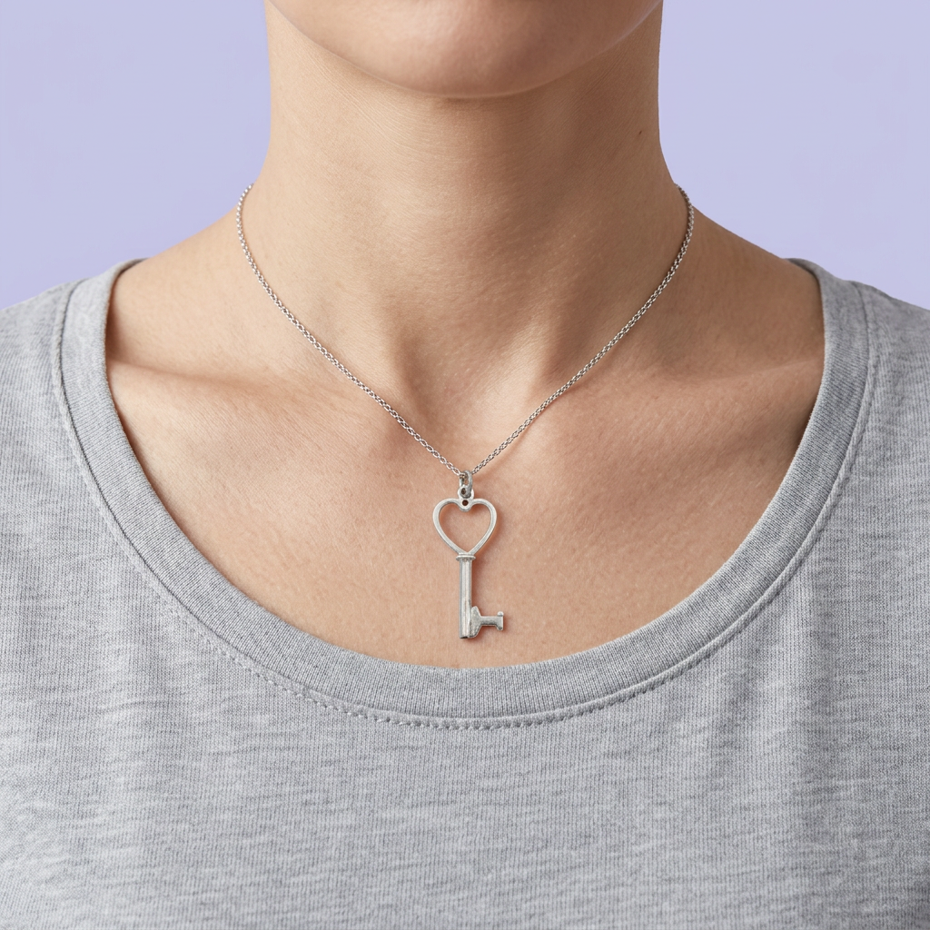Dije de Plata .925 Llave del corazón mod. 2511