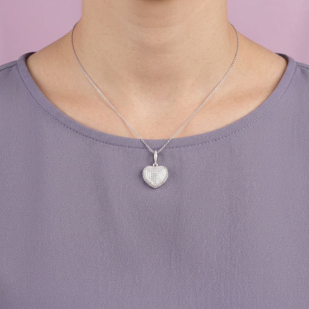 Dije de Plata .925 Corazón Pavé mod. 2819