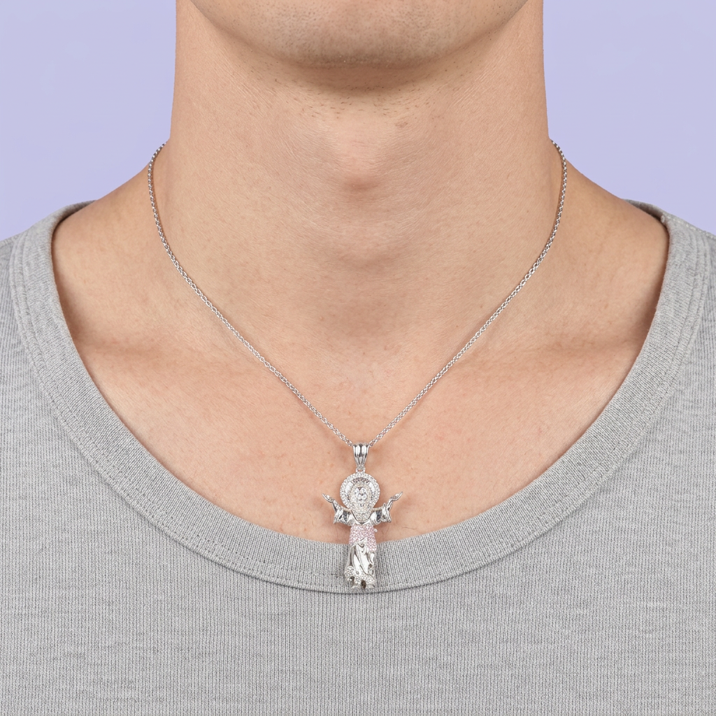 Dije de Plata .925 Divino Niño con Inscrustación de Zirconias mod. 2604