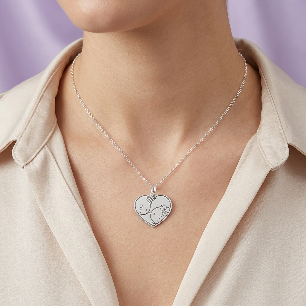 Dije de Plata .925 Corazón Kitty & Daniel mod. 2498