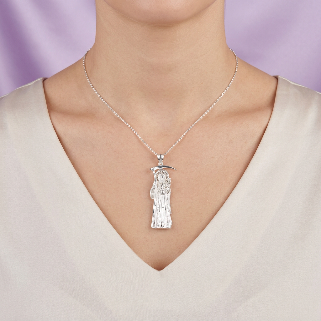 Dije de Plata .925 Santa Muerte con Aureola mod. 2720