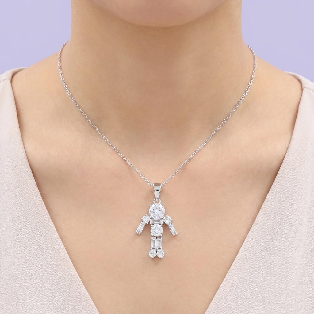 Gargantilla de Plata .925 con Diseño de Niño Especial mod. 2096