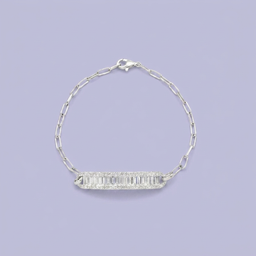 Pulsera de Plata .925 Tejido de Clip Elegante con Zirconia  mod. 2739