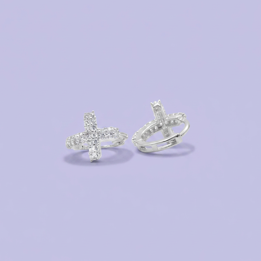Grapa de Plata .925  Cruces con Zirconias  mod. 2629