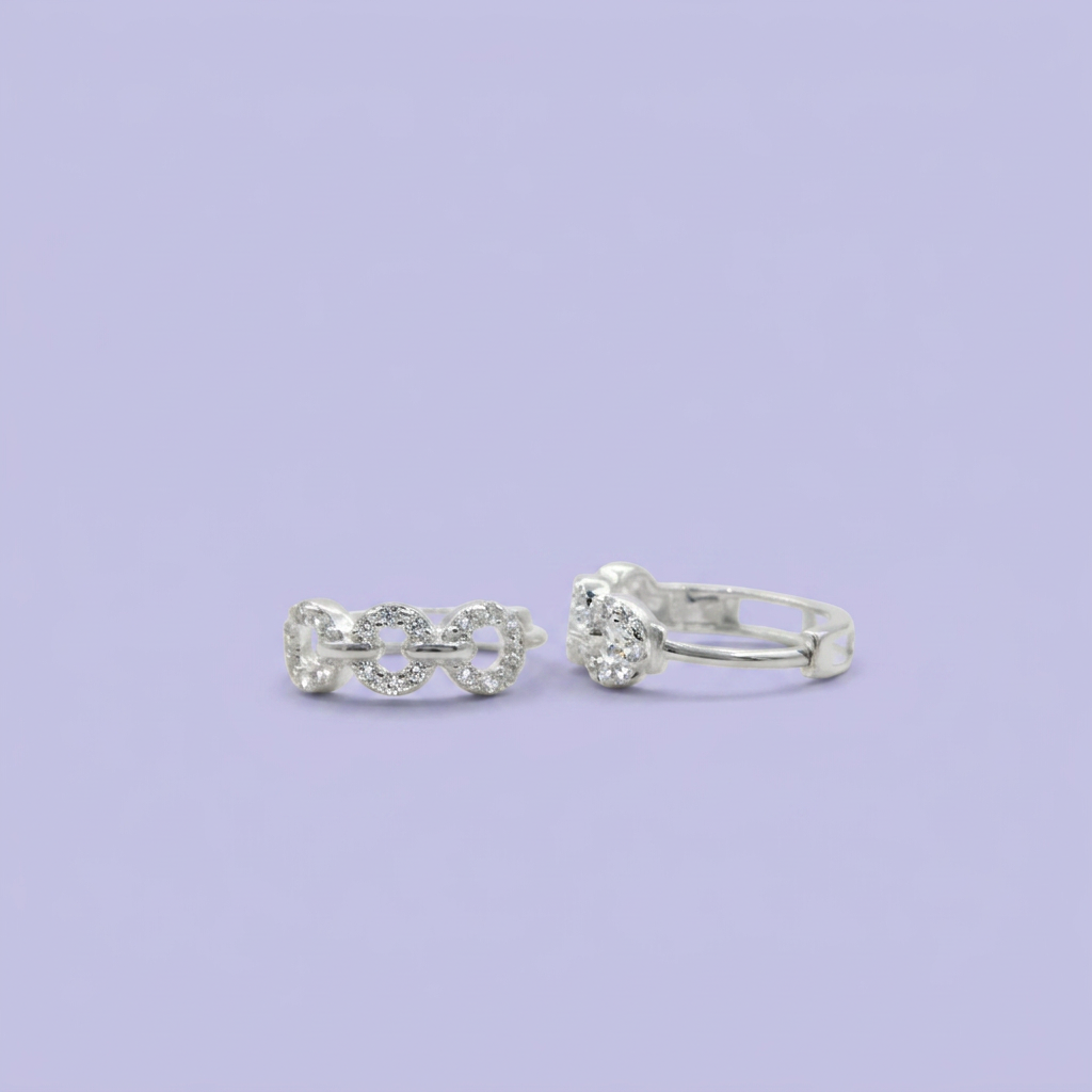 Grapa de Plata .925 Diseño con Circulos de Zirconia mod. 2627