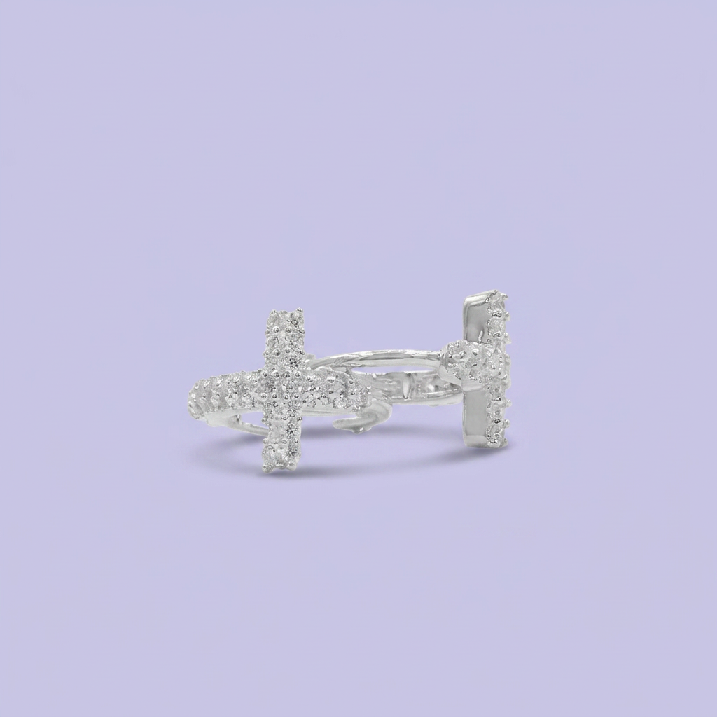Grapa de Plata .925  Cruces con Zirconias  mod. 2629
