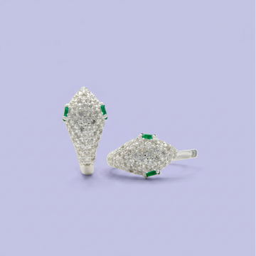 Grapa de Plata .925 Serpiente de Zirconias Ojos Verde  mod. 2631