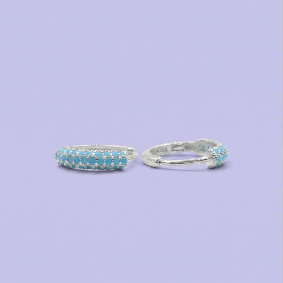 Grapa de Plata .925  con Zirconias Azul Pastel mod. 2628