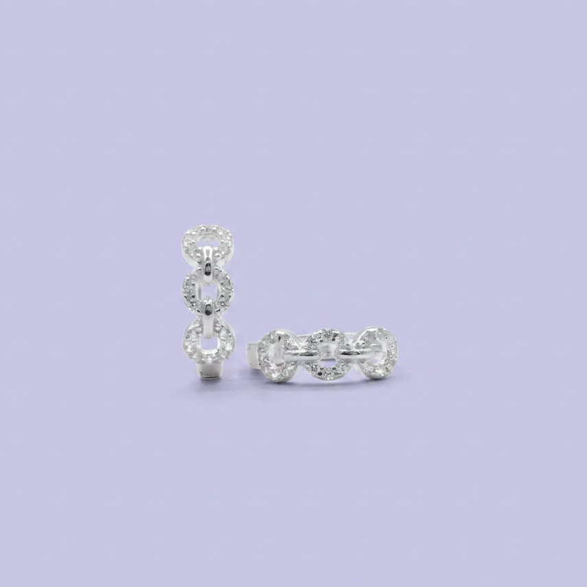 Grapa de Plata .925 Diseño con Circulos de Zirconia mod. 2627