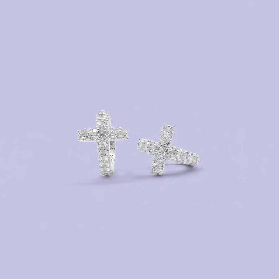 Grapa de Plata .925  Cruces con Zirconias  mod. 2629