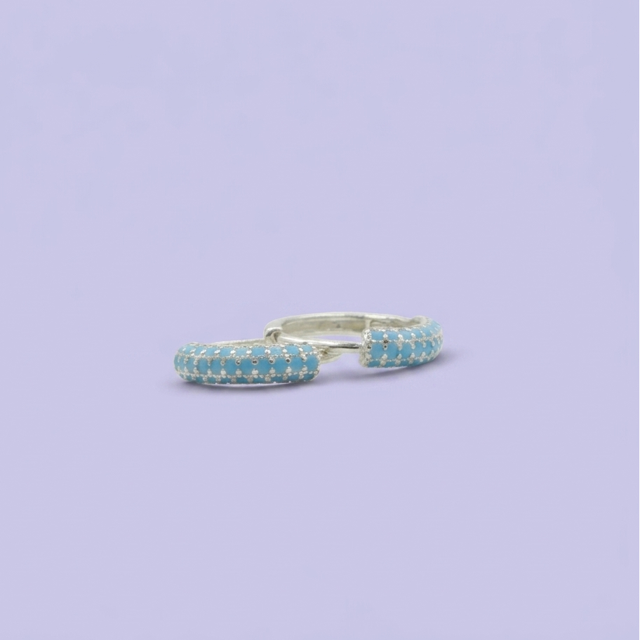 Grapa de Plata .925  con Zirconias Azul Pastel mod. 2628