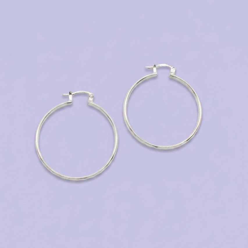 Arracada de Plata .925 Diseño Facetado Ancho Pequeño mod. 2781