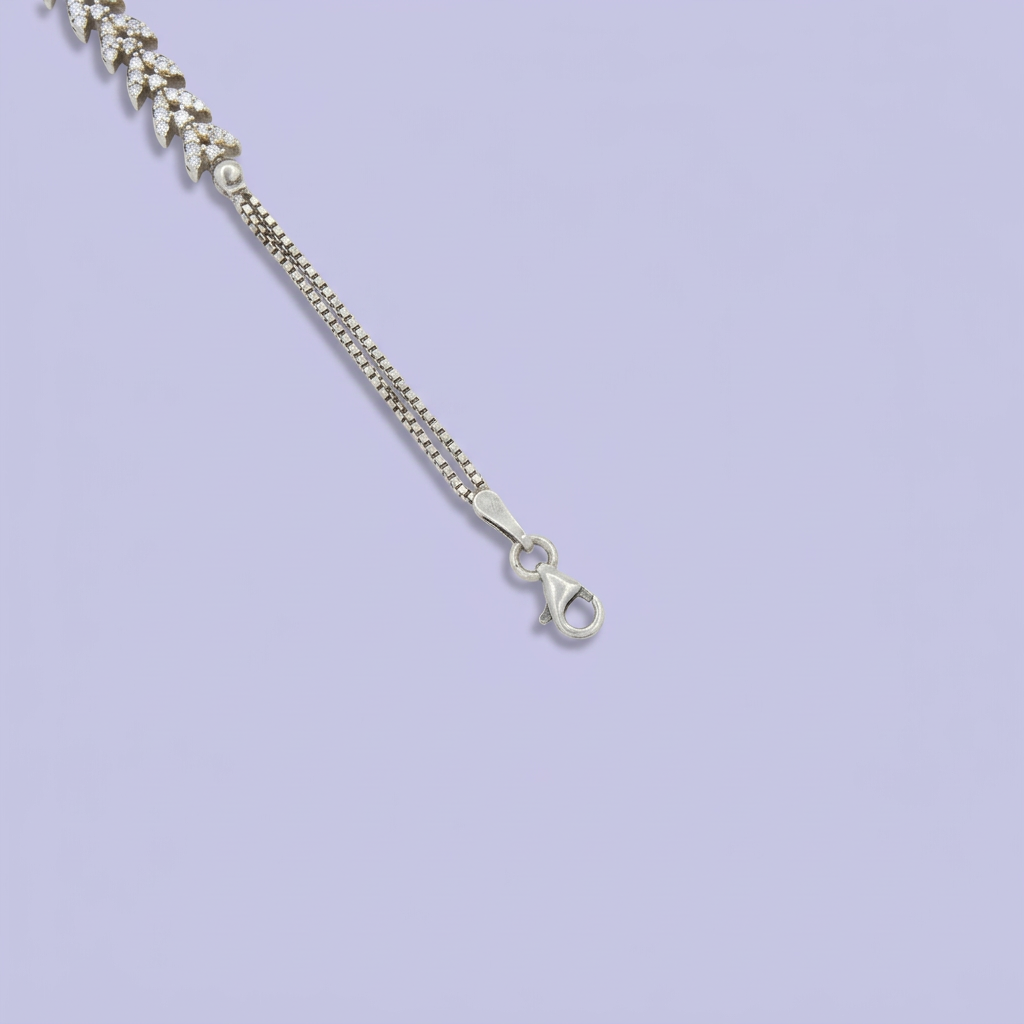 Pulsera de Plata .925 Petalos de Zirconias mod. 2213