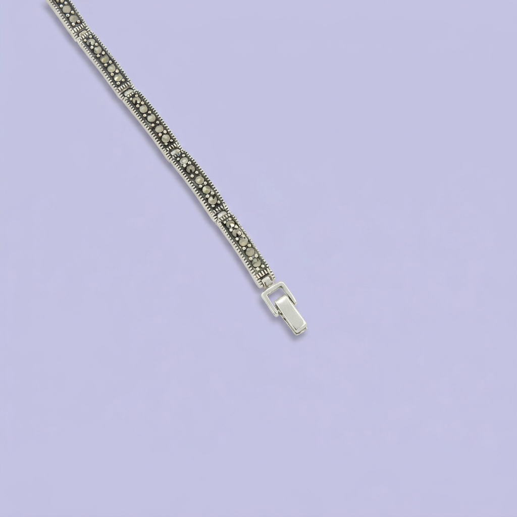 Pulsera de Plata .925 con Fino Decorado de Marquesita mod. 2215