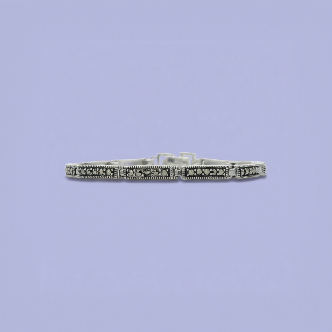 Pulsera de Plata .925 con Fino Decorado de Marquesita mod. 2215
