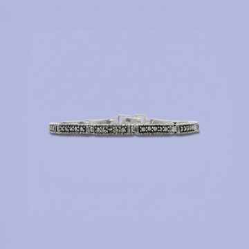 Pulsera de Plata .925 con Fino Decorado de Marquesita mod. 2215