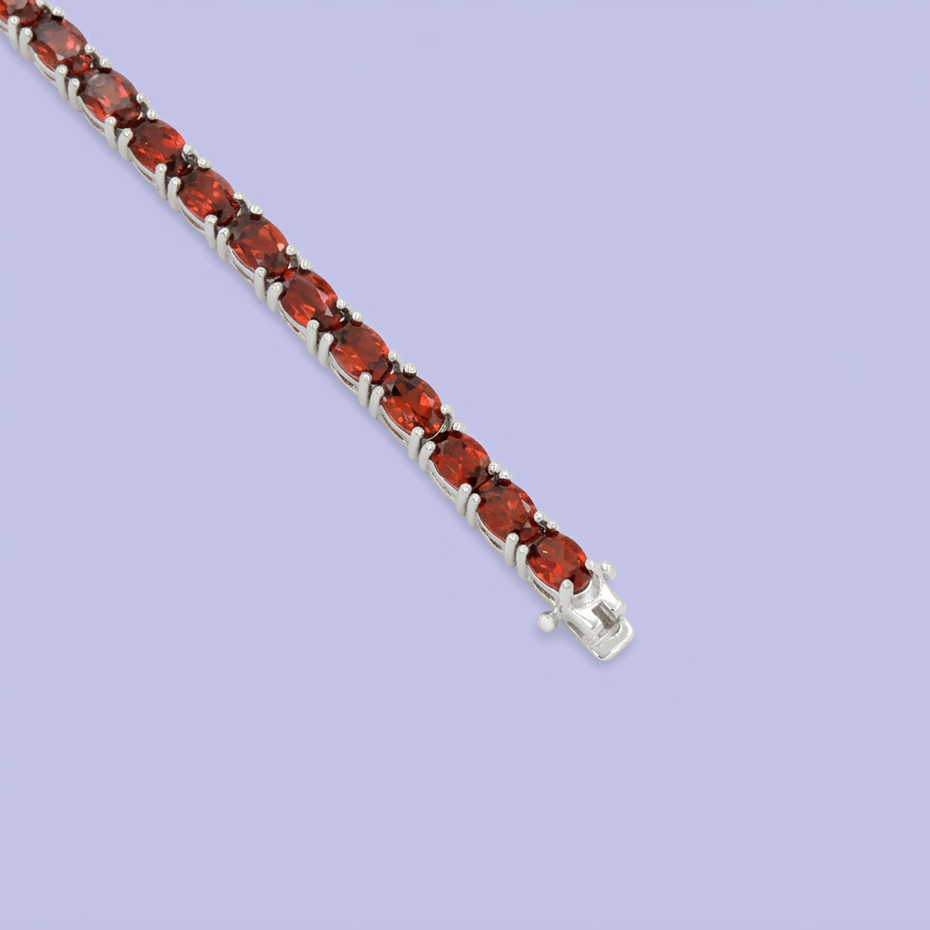 Pulsera de Plata .925 Decorada de Granate mod. 2214