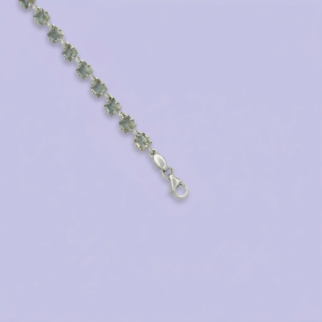 Pulsera de Plata .925 Brillantes Piedras Sultanita mod. 2216