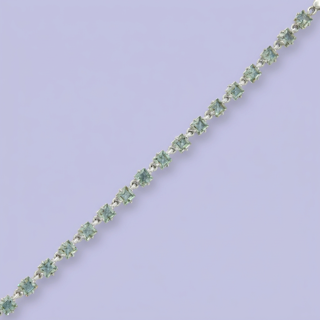 Pulsera de Plata .925 Brillantes Piedras Sultanita mod. 2216