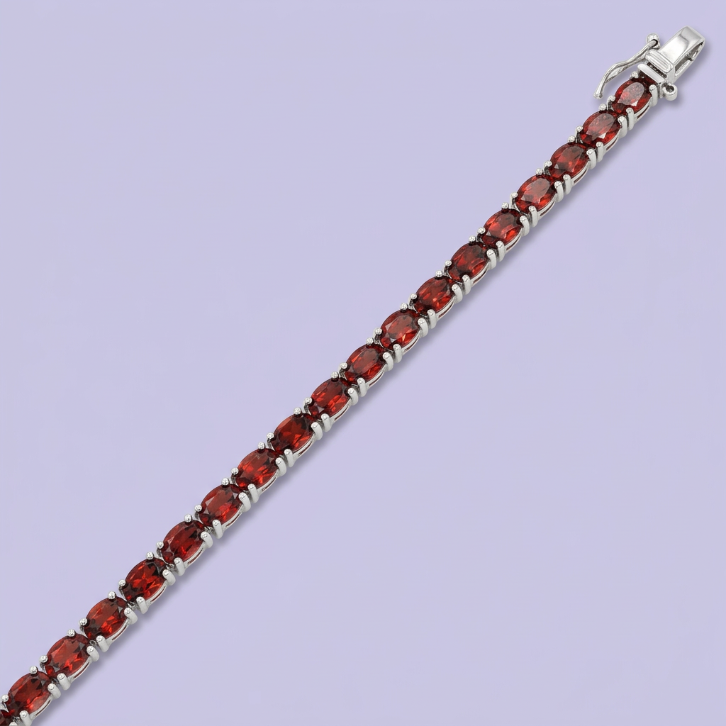 Pulsera de Plata .925 Decorada de Granate mod. 2214
