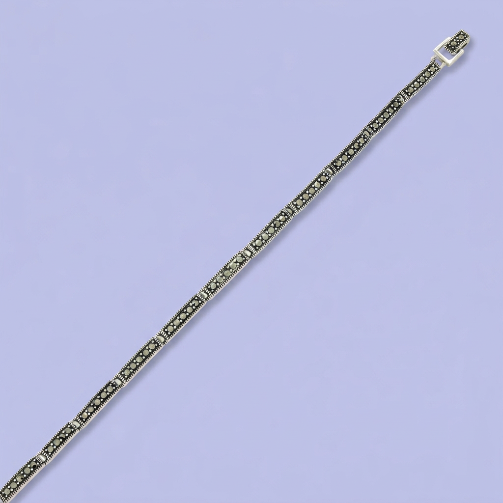 Pulsera de Plata .925 con Fino Decorado de Marquesita mod. 2215