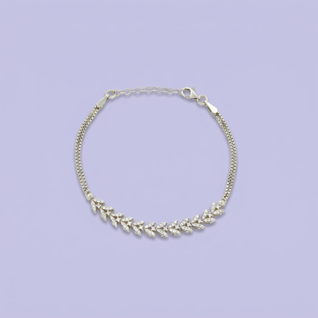Pulsera de Plata .925 Petalos de Zirconias mod. 2213