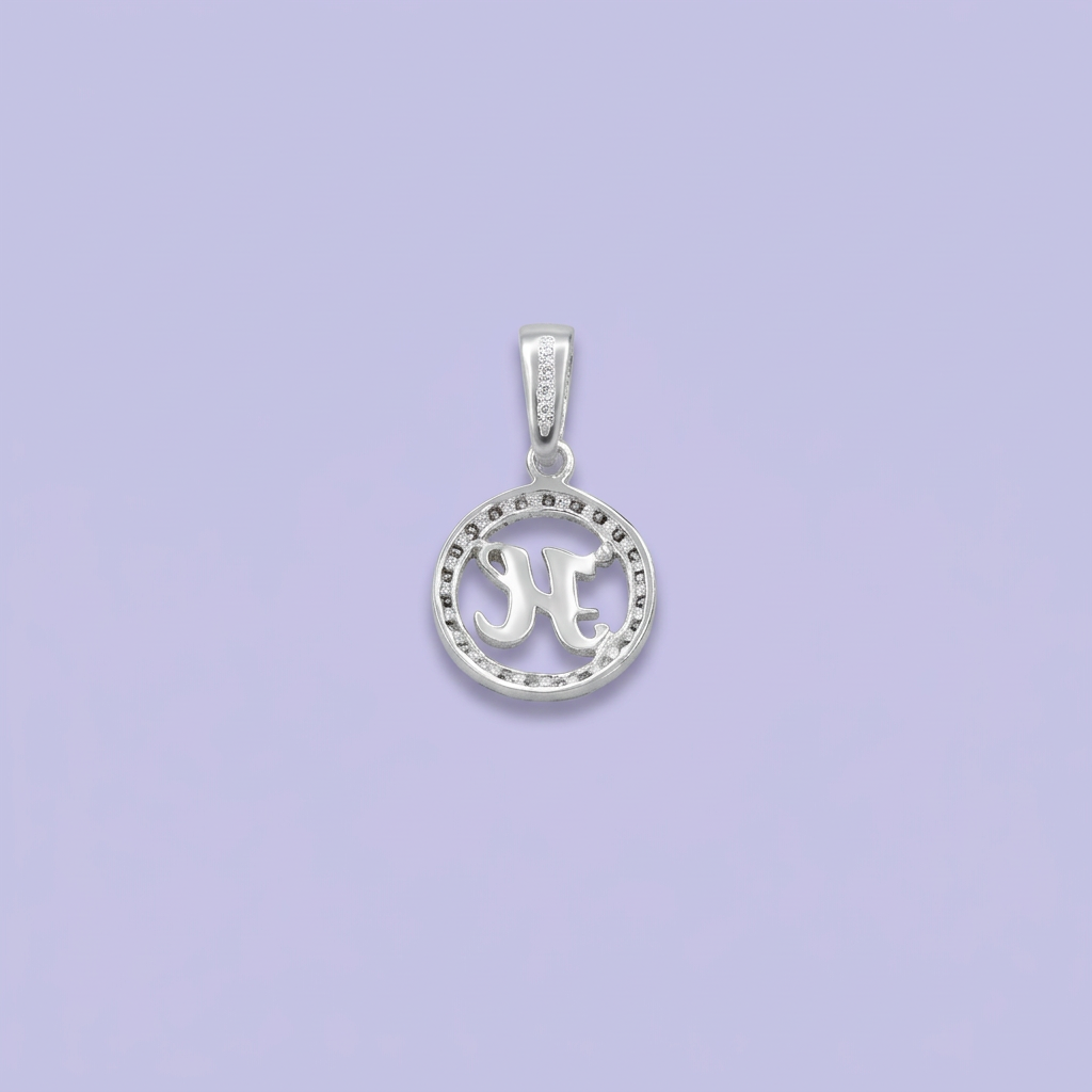Dije de Plata .925 Aro de Zirconias con Letra H mod. 2201