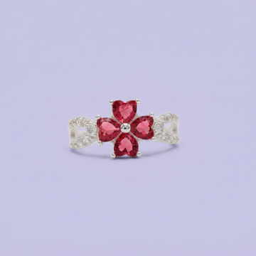 Anillo de Plata .9025 Diseño de trebol Rosa mod. 2801