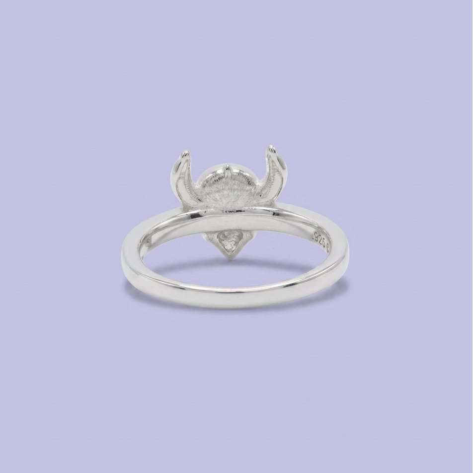 Anillo de Plata .9025 Diseño de Stich Blanco mod. 2797